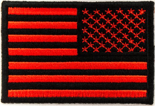 American Flag Red & Black Reversed Patch, U.S. Flag Patches — detail view 1