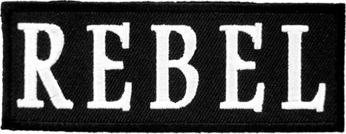 Rebel Black &amp; White Patch, Biker Sayings Patches — detail view 1