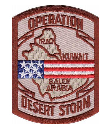 Desert Storm Map US Flag Patch, Military Patches — product image
