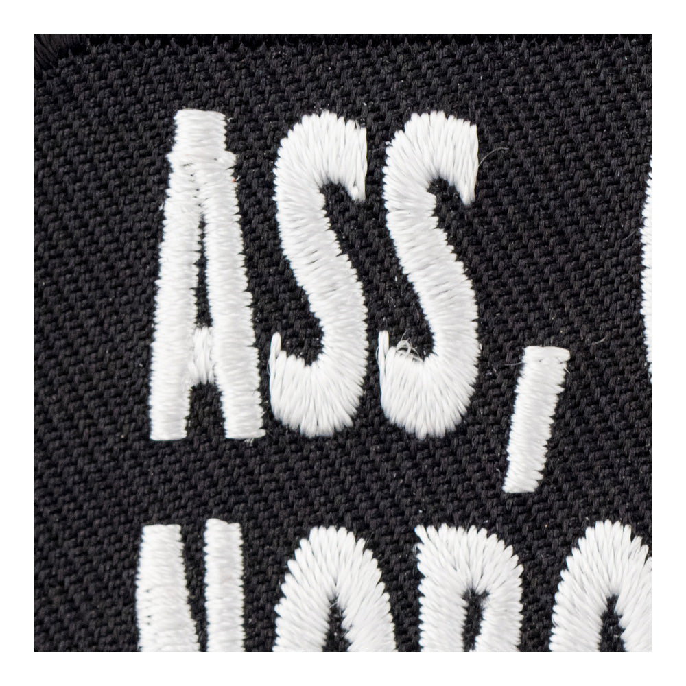 Ass Gas Or Grass Nobody Rides Free Patch, Funny Biker Quotes — detail view 2