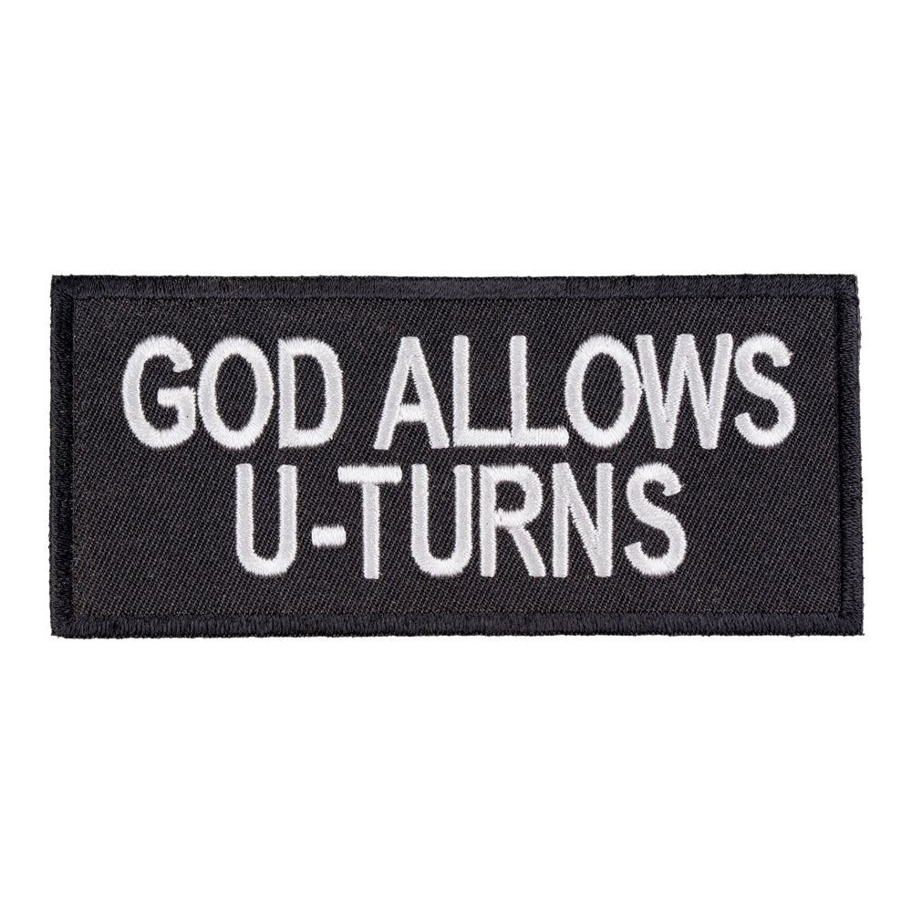 God Allows U-Turns Patch, Christian Biker Patches — product image