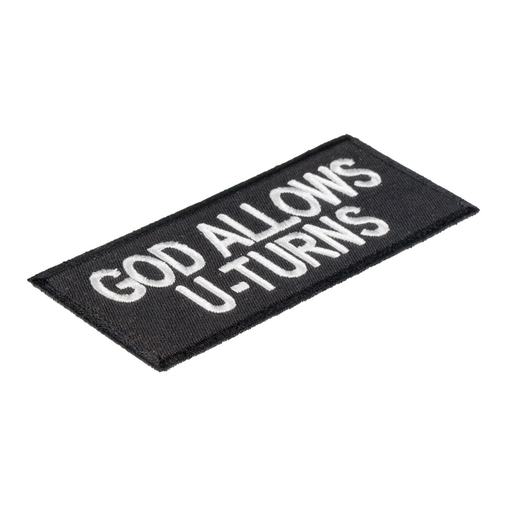 God Allows U-Turns Patch, Christian Biker Patches — detail view 1