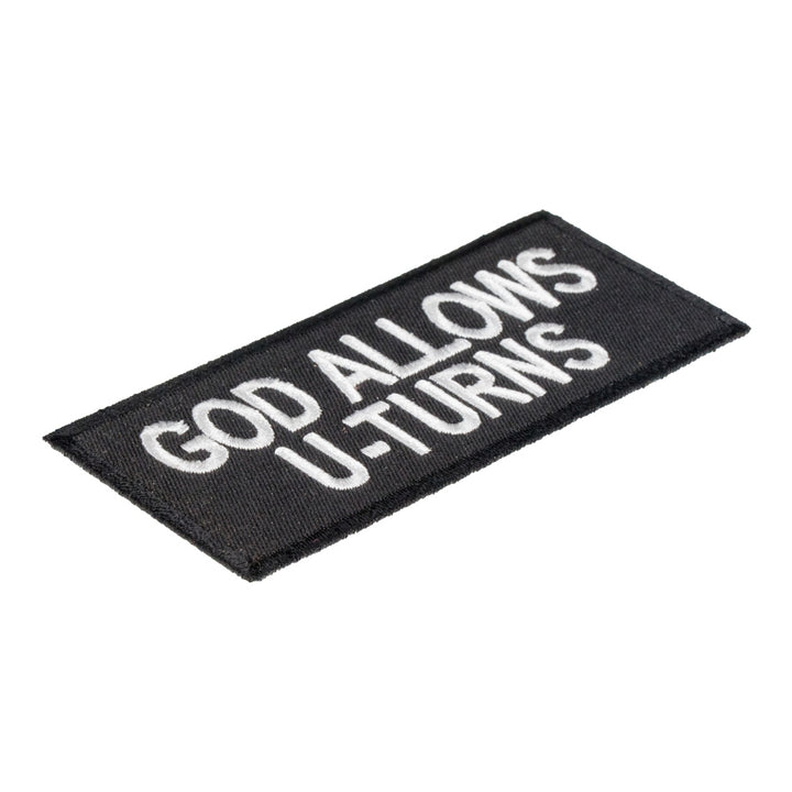 God Allows U-Turns Patch, Christian Biker Patches — detail view 1
