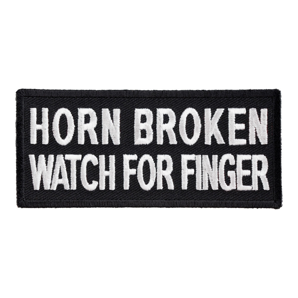 Horn Broken Watch For Finger Patch, Funny Biker Patches — product image