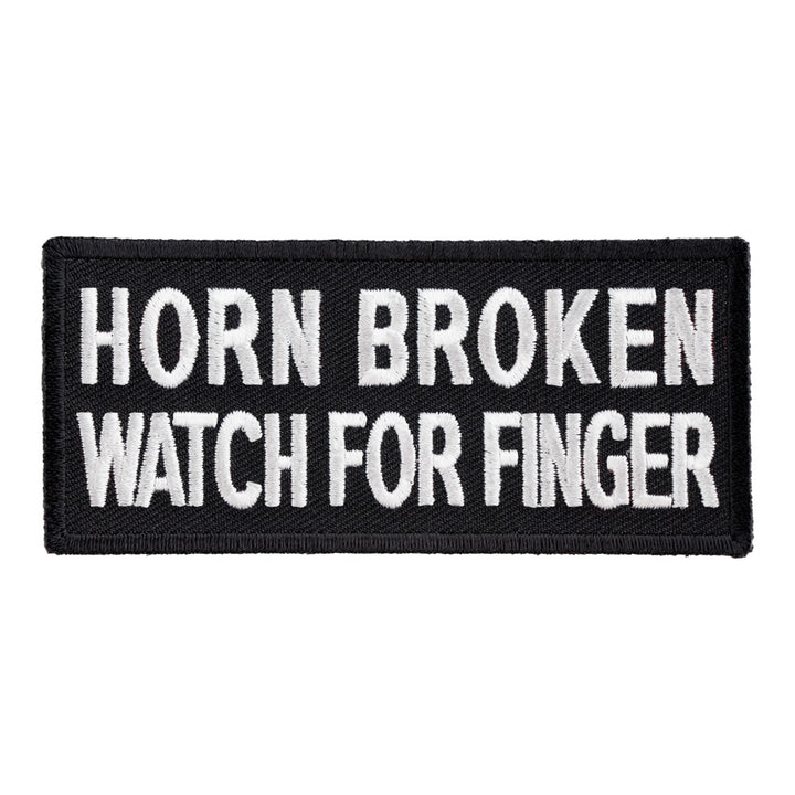 Horn Broken Watch For Finger Patch, Funny Biker Patches — product image