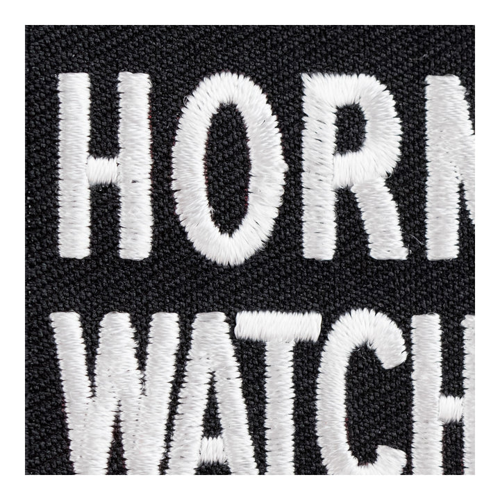 Horn Broken Watch For Finger Patch, Funny Biker Patches — detail view 2