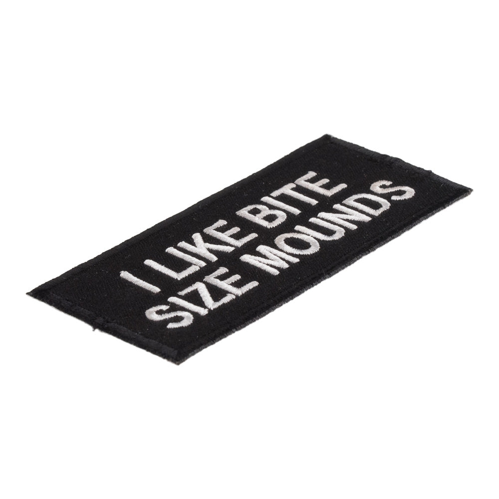 I Like Bite Size Mounds Patch, Funny Sayings Patches — detail view 1