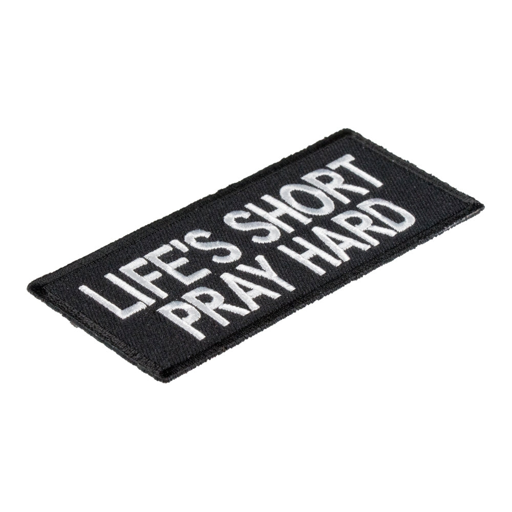 Life's Short Pray Hard Patch, Christian Sayings Patches — detail view 1