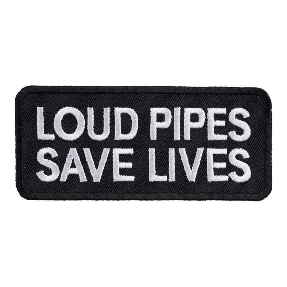 Loud Pipes Save Lives Patch, Biker Sayings Patches — product image