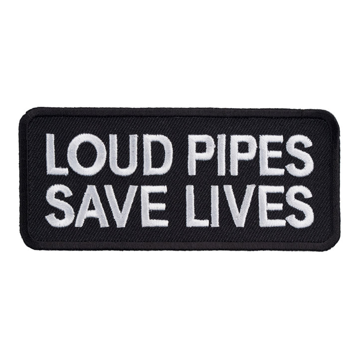 Loud Pipes Save Lives Patch, Biker Sayings Patches — product image