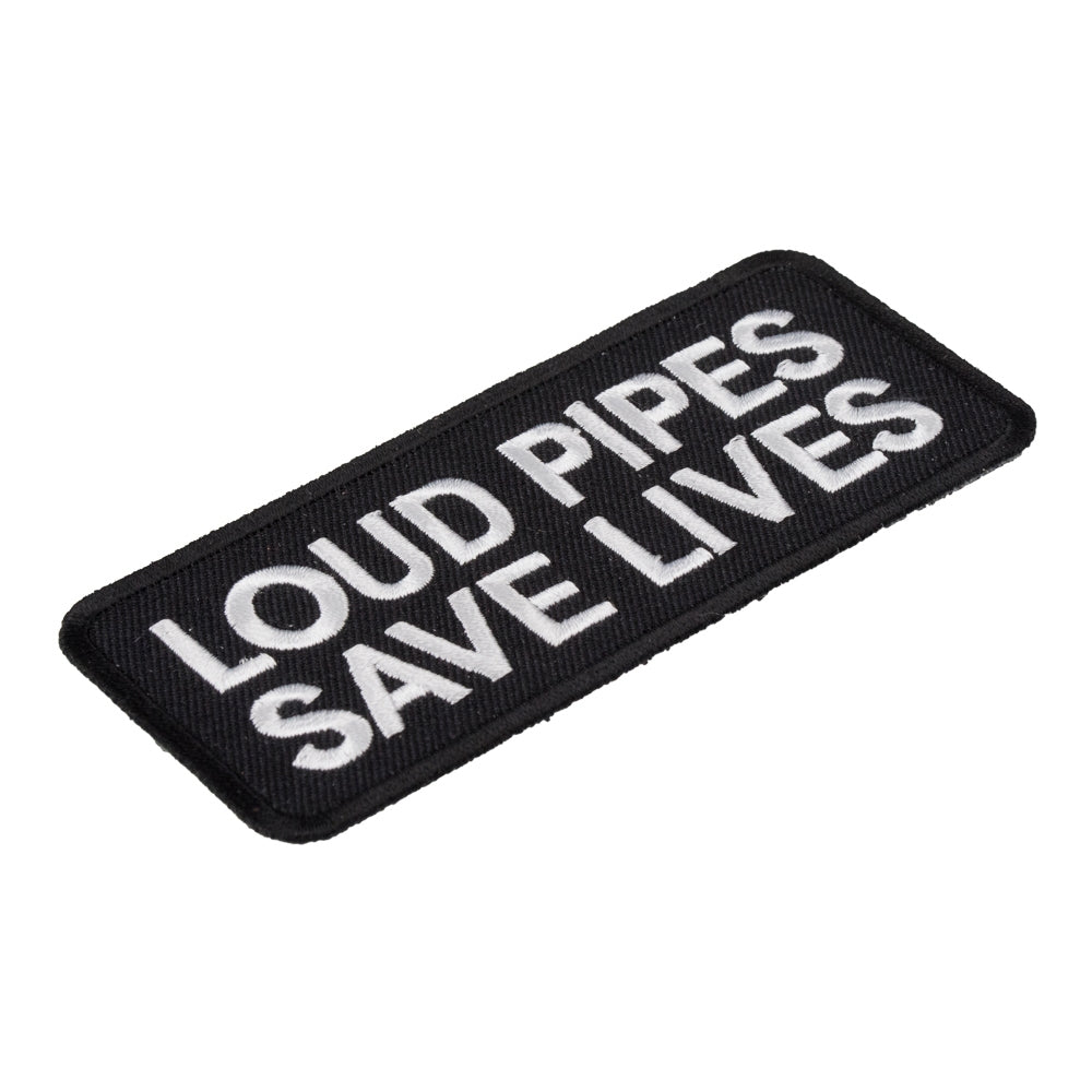 Loud Pipes Save Lives Patch, Biker Sayings Patches — detail view 2