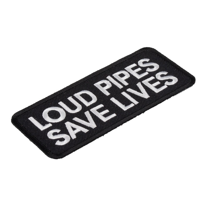 Loud Pipes Save Lives Patch, Biker Sayings Patches — detail view 2