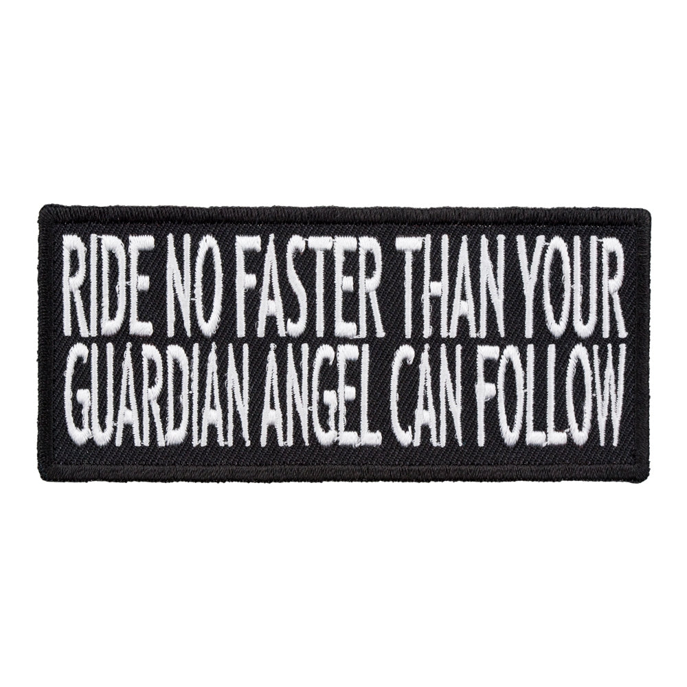 Ride No Faster Than Your Guardian Angel Patch, Biker Patches — product image