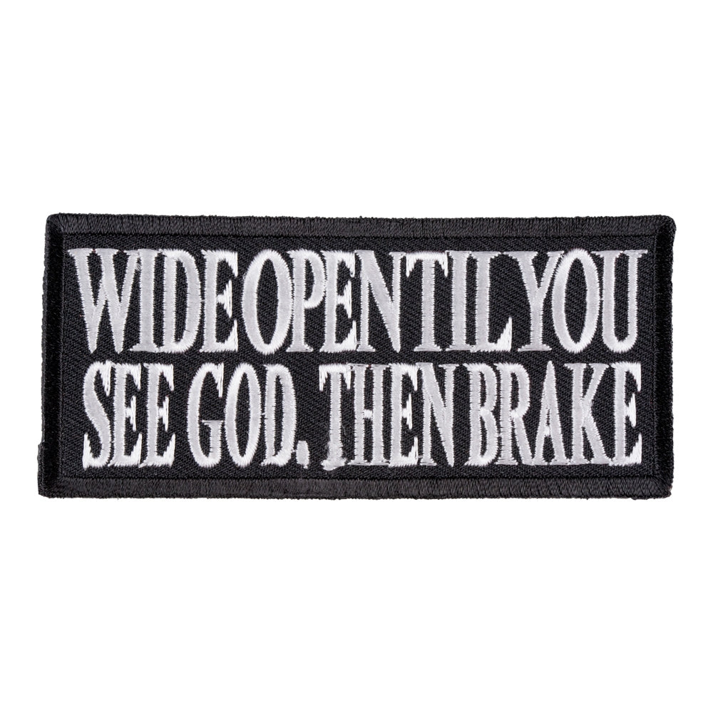 Wide Open Til You See God Patch, Biker Sayings Patches — product image