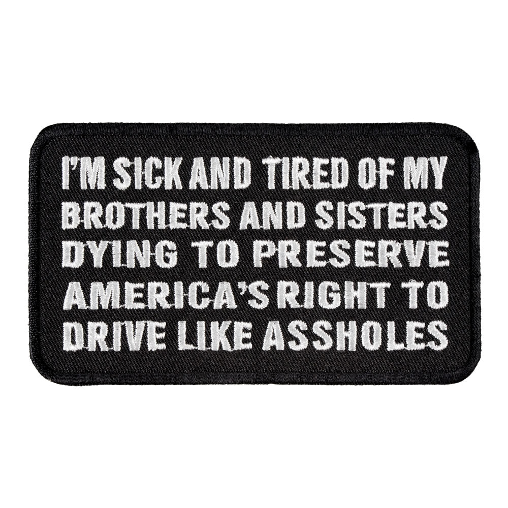 I'm Sick And Tired Patch, Biker Sayings Patches — product image