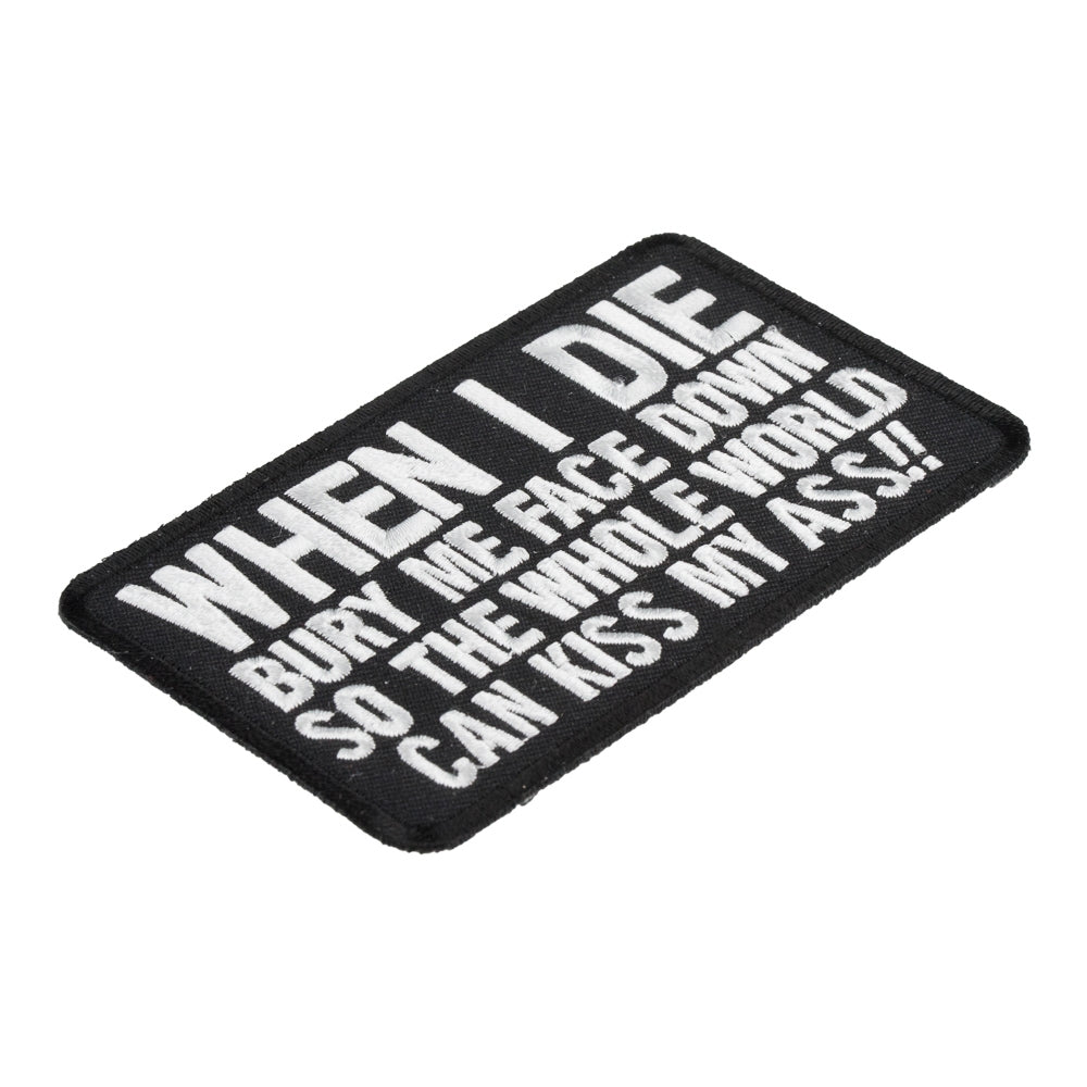 When I Die Bury Me Facedown Patch, Sayings Patches — detail view 1