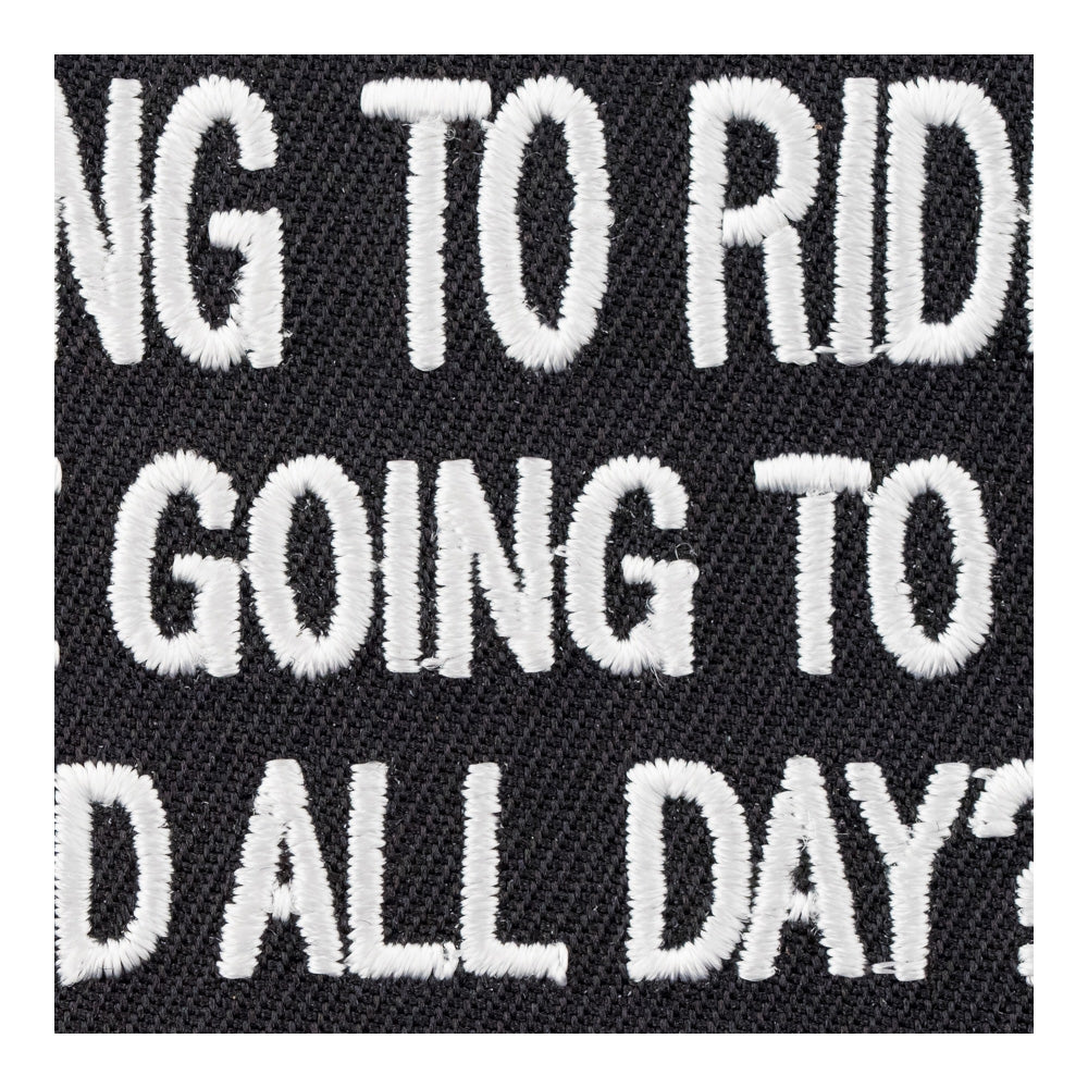 Are We Going To Ride Or Dick Around Patch, Biker Patches — detail view 2