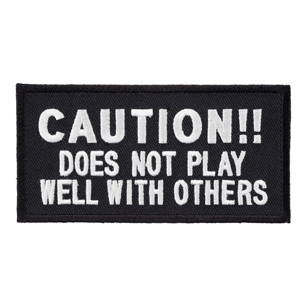 Caution Does Not Play Well Patch, Sayings Patches — product image