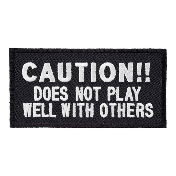 Caution Does Not Play Well Patch, Sayings Patches — product image