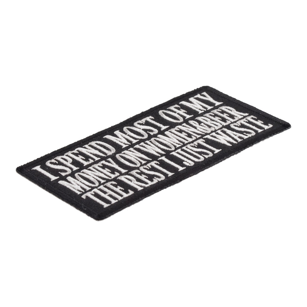 I Spend Most of My Money Patch, Biker Sayings Patches — detail view 1