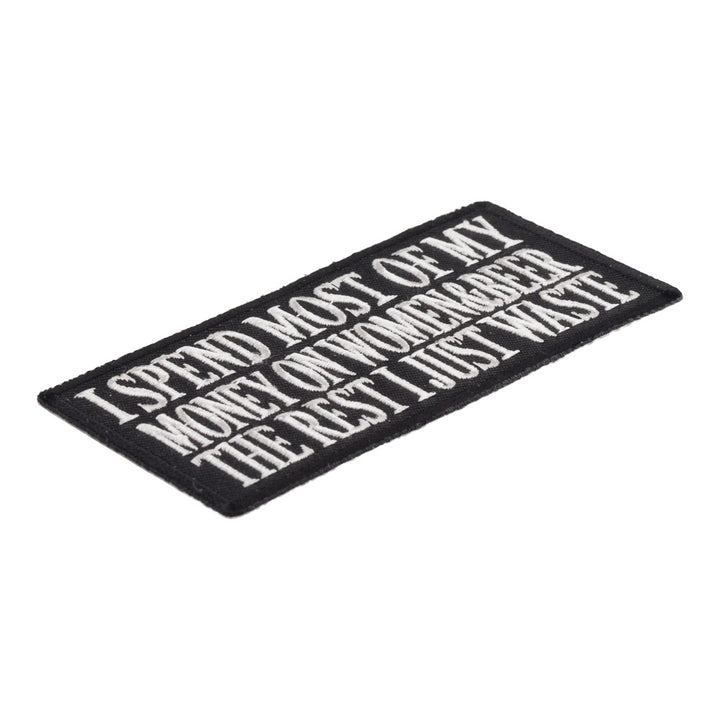 I Spend Most of My Money Patch, Biker Sayings Patches — detail view 1