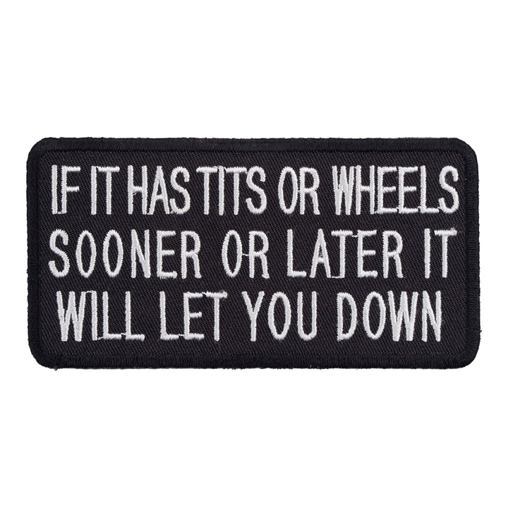 If It Has Tits Or Wheels Patch, Biker Sayings Patches — product image
