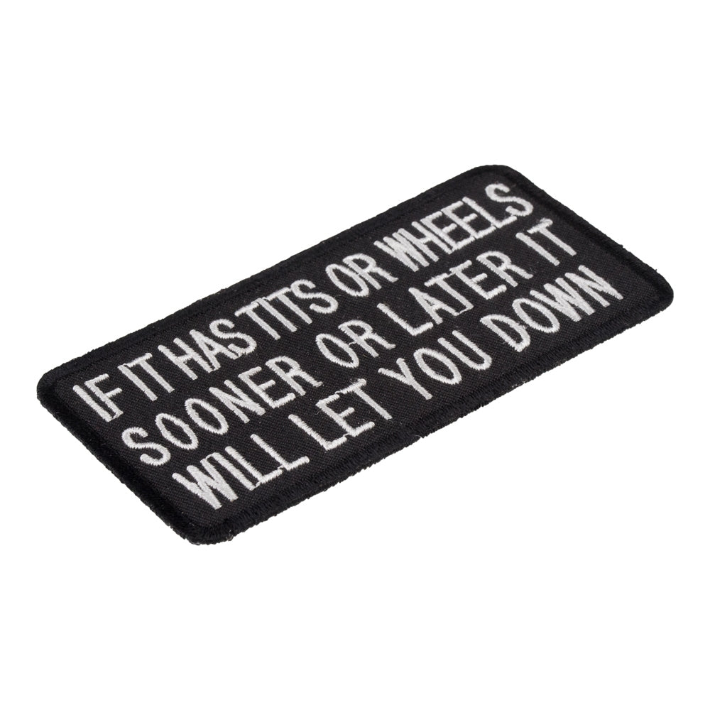 If It Has Tits Or Wheels Patch, Biker Sayings Patches — detail view 1