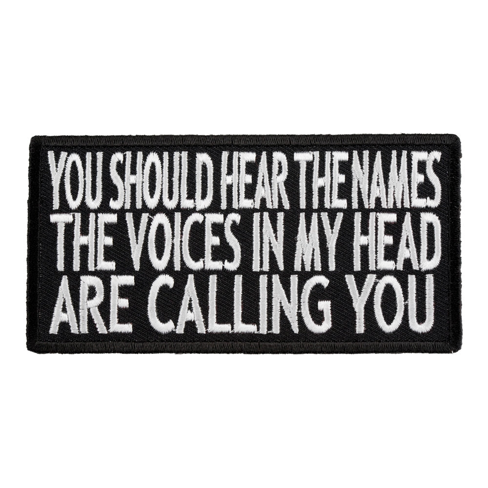 You Should Hear The Voices Patch, Funny Saying Patches — product image