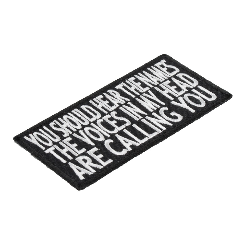 You Should Hear The Voices Patch, Funny Saying Patches — detail view 1