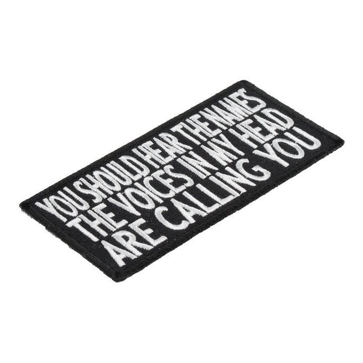You Should Hear The Voices Patch, Funny Saying Patches — detail view 1