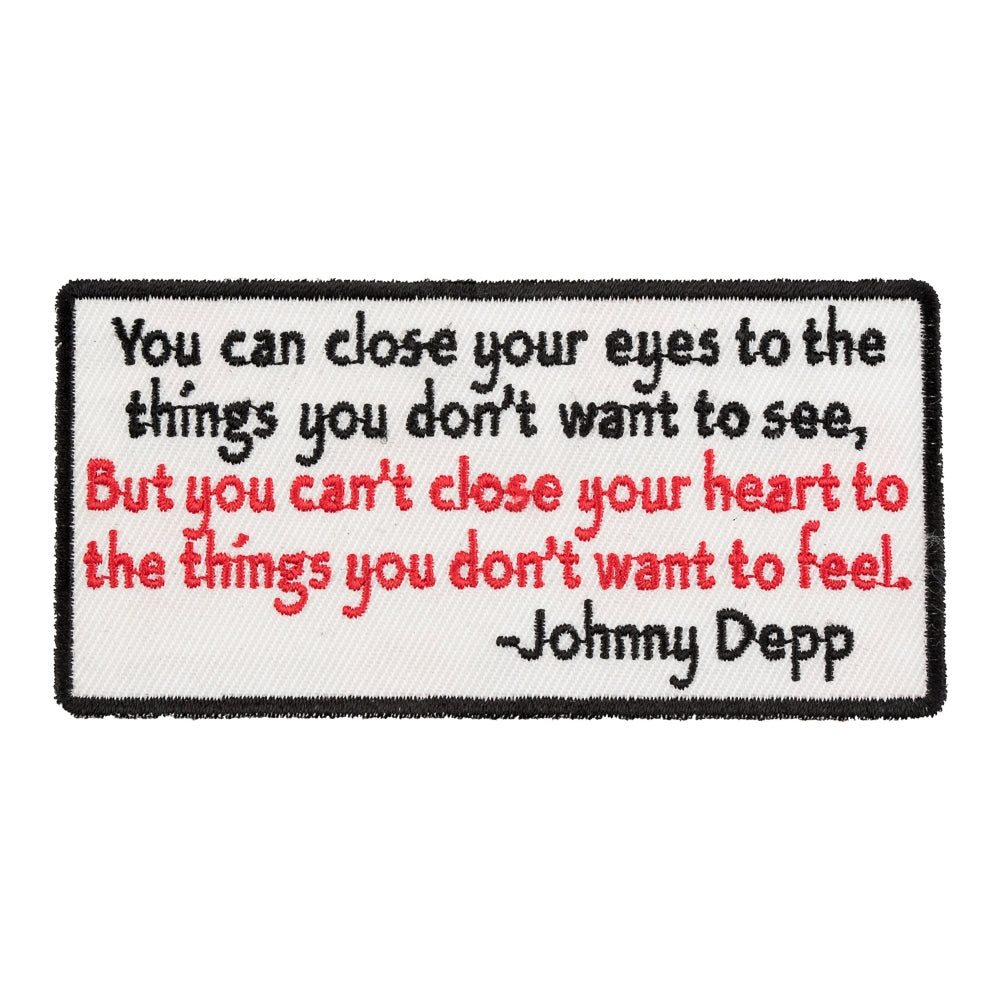 You Can Close Your Eyes Johnny Depp Patch, Quote Patches — product image