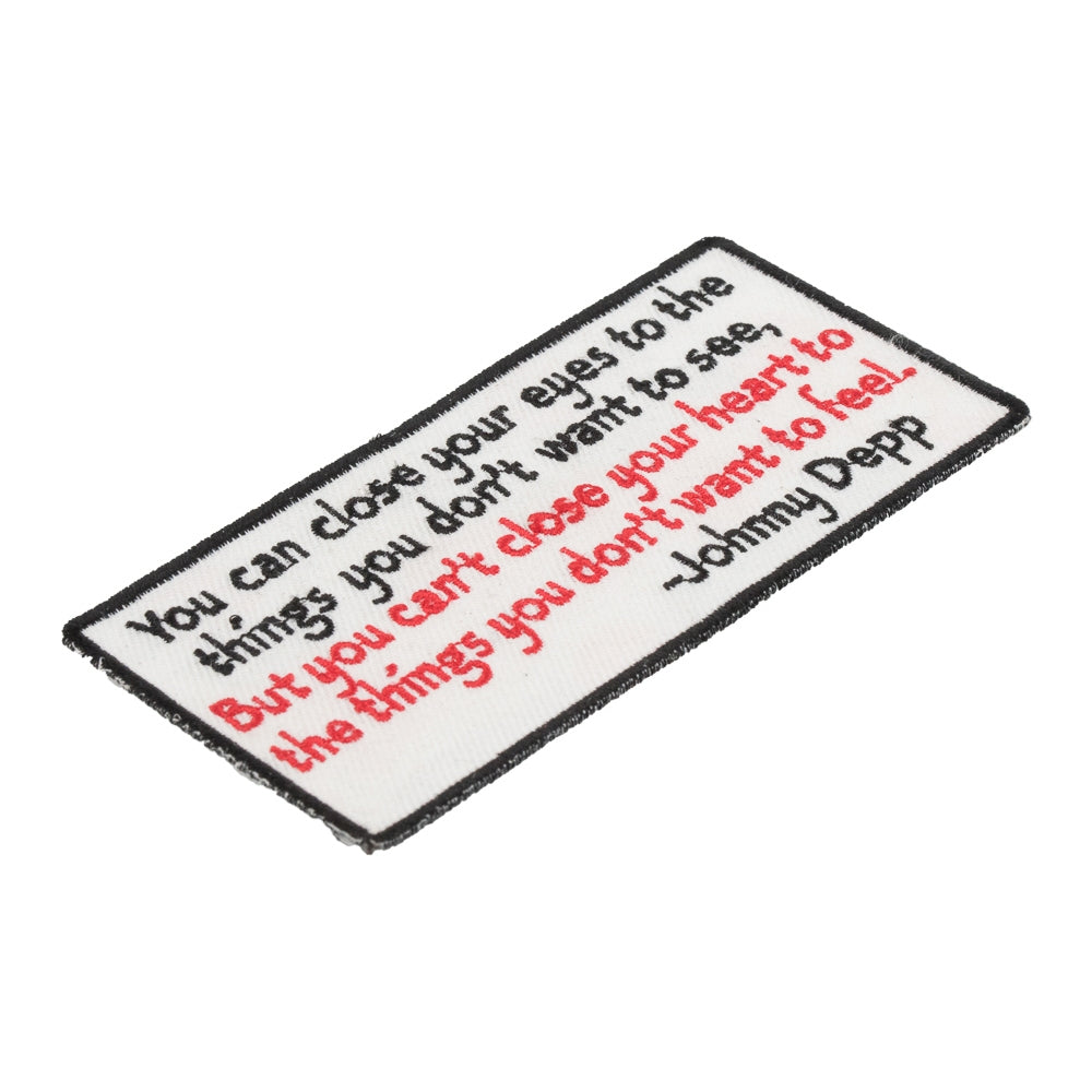 You Can Close Your Eyes Johnny Depp Patch, Quote Patches — detail view 1