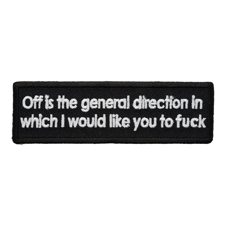 Off Is The Direction To Fuck Patch, Vulgar Patches — product image