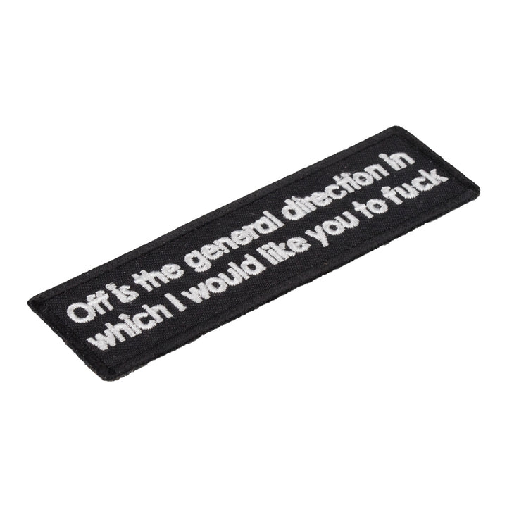 Off Is The Direction To Fuck Patch, Vulgar Patches — detail view 2