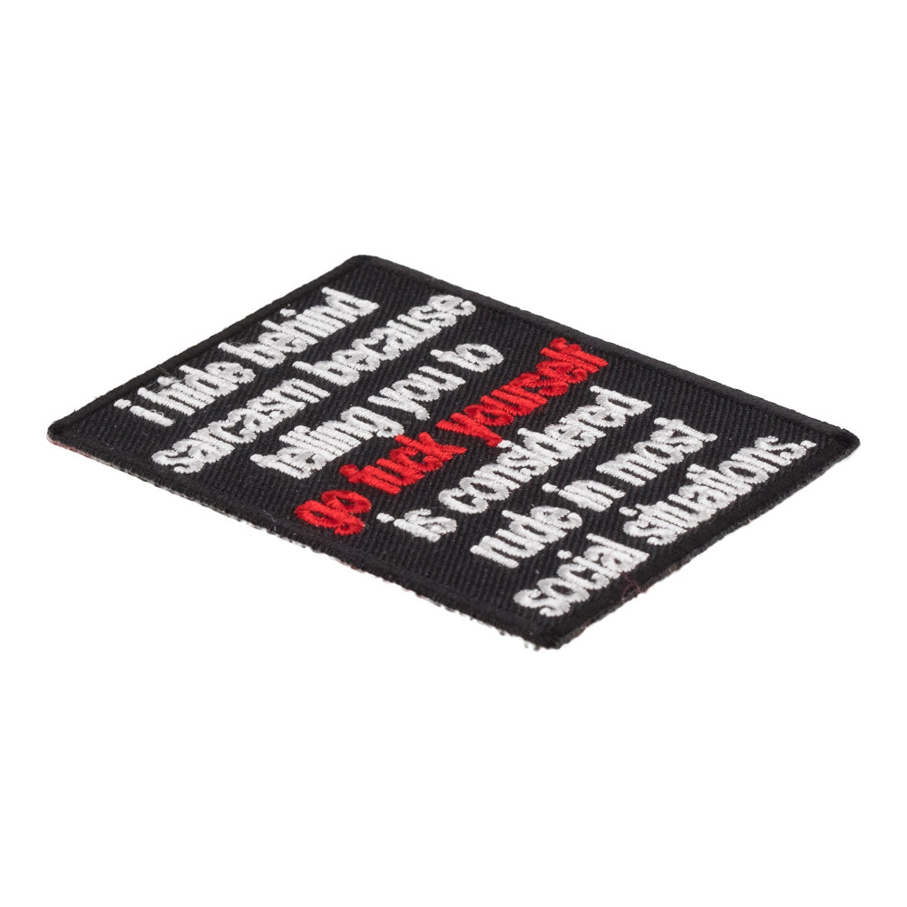 I Hide Behind Sarcasm Go Fuck Yourself Patch, Sayings Patches — detail view 1