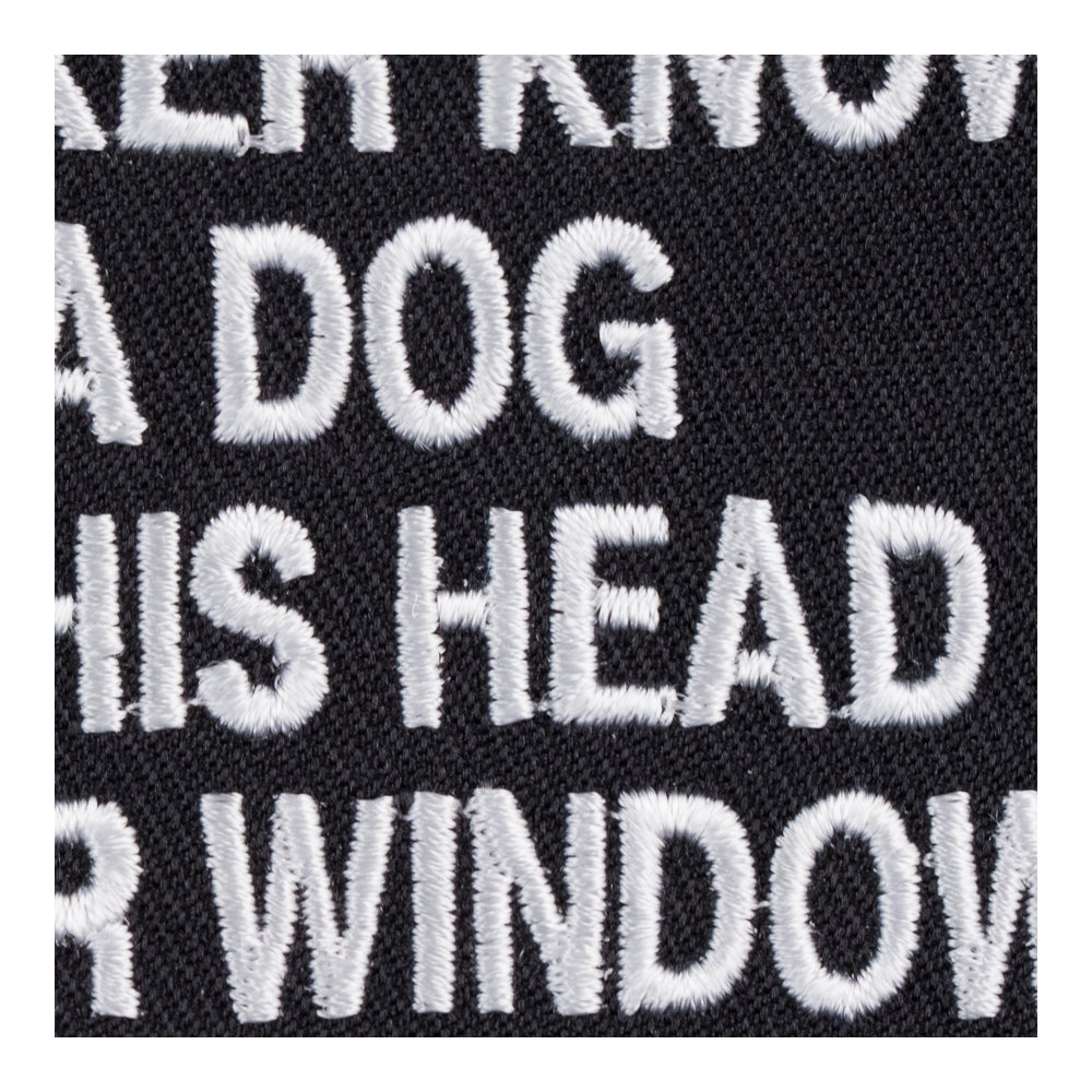 Why A Dog Sticks His Head Out A Window Patch, Biker Patches — detail view 2