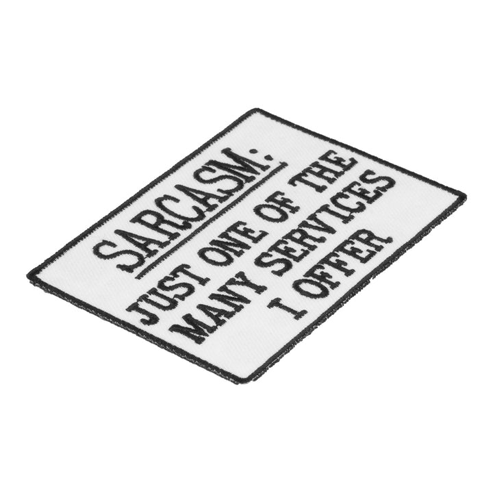 Sarcasm One of The Many Services I Offer Patch, Funny Patches — detail view 1