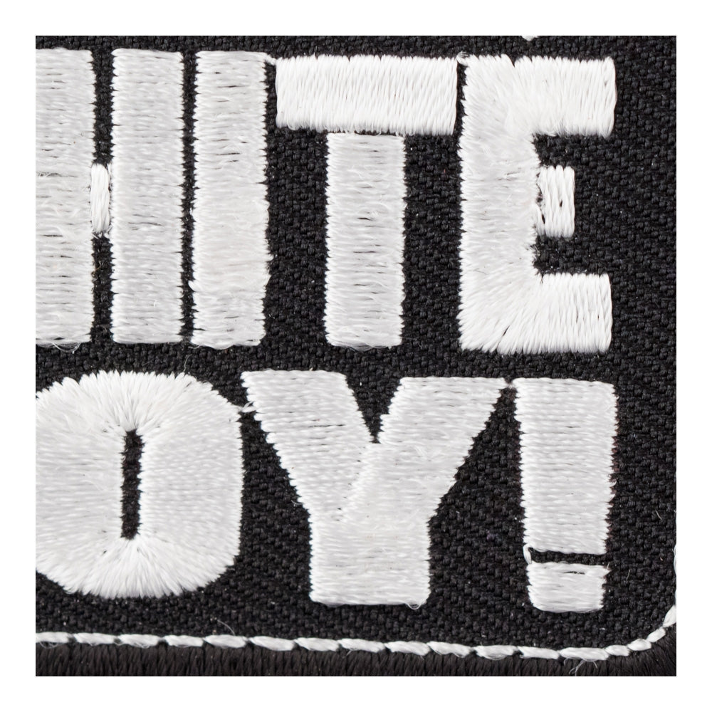 Dirty White Boy Embroidered Patch, Sayings Patches — detail view 1