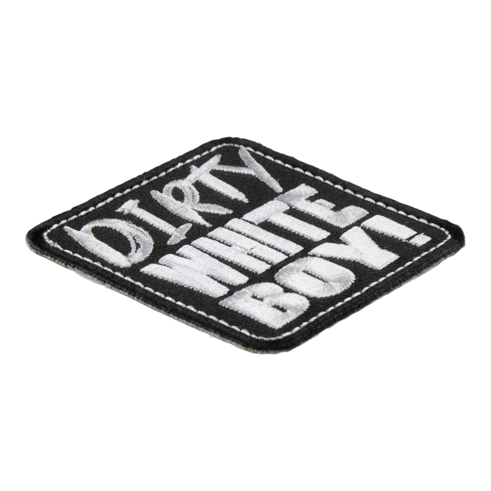 Dirty White Boy Embroidered Patch, Sayings Patches — detail view 2