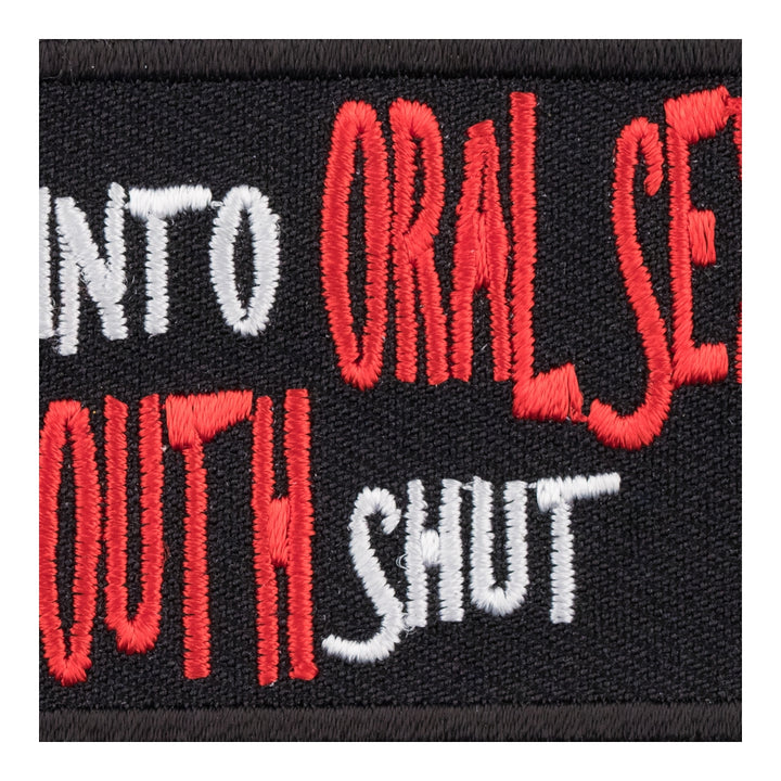 Oral Sex Keep Mouth Shut Patch, Dirty Sayings Patches — detail view 2