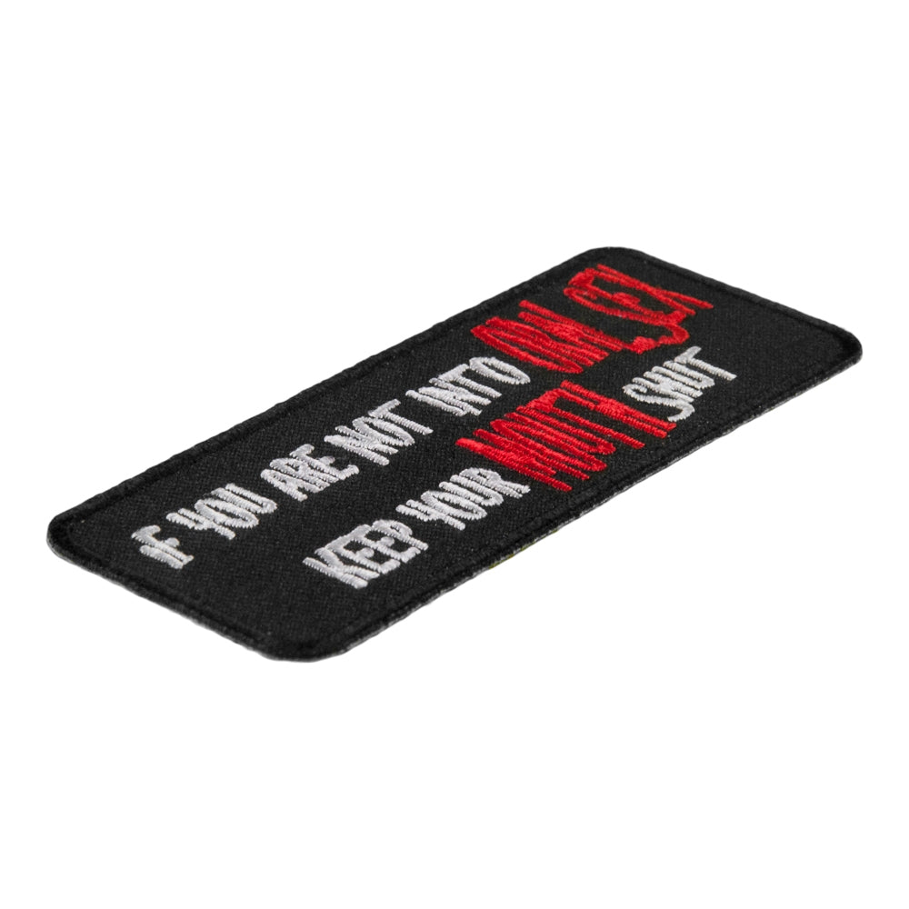 Oral Sex Keep Mouth Shut Patch, Dirty Sayings Patches — detail view 1