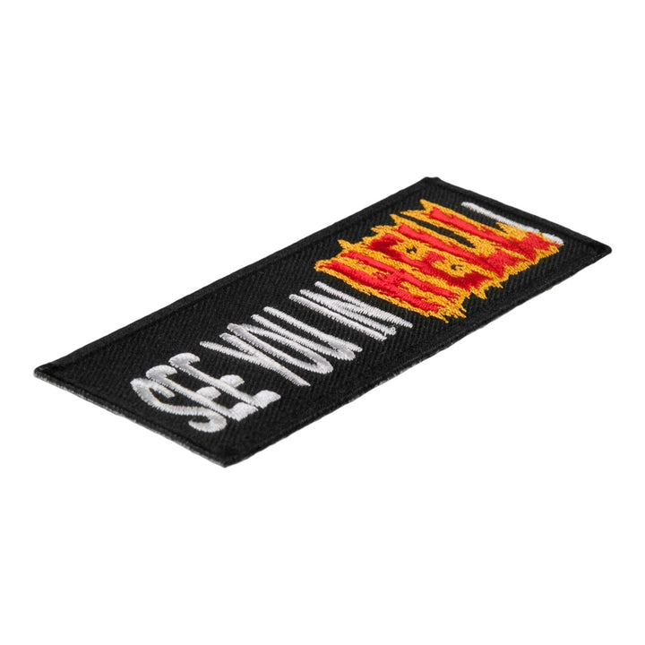 See You In Hell Red &amp; Yellow Flames Patch, Sayings Patches — detail view 1