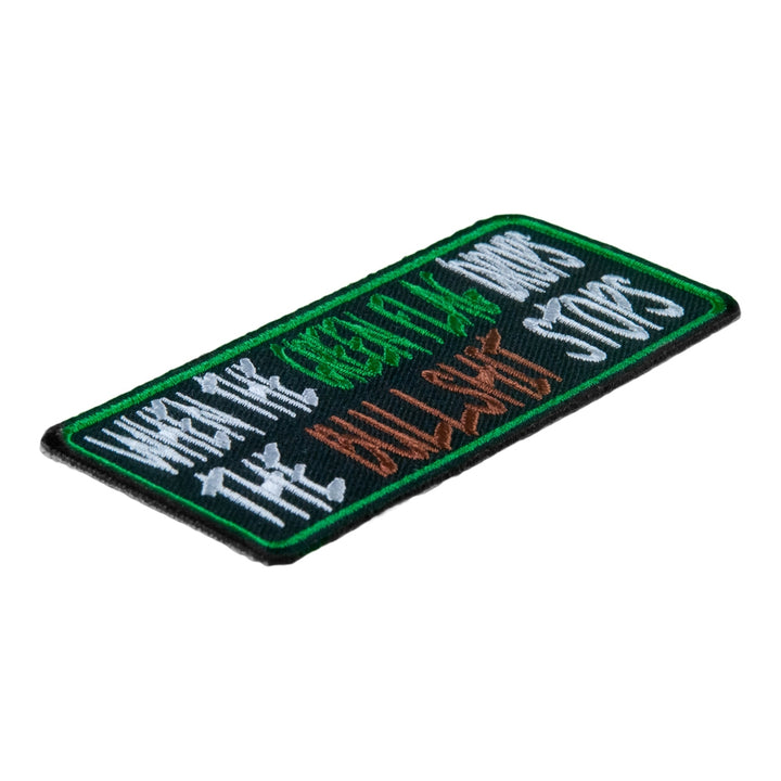 Green Flag Drops Bullshit Stops Patch, Funny Sayings Patches — detail view 1