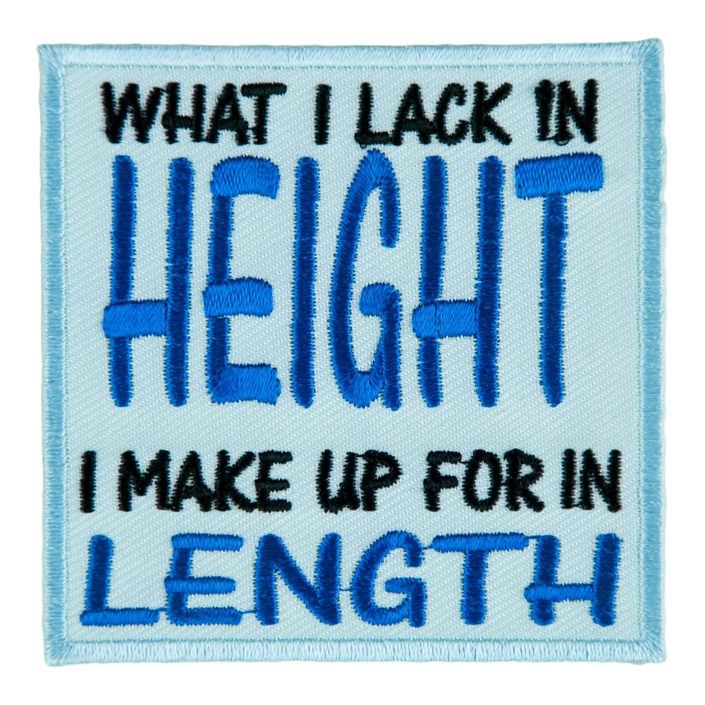 Lack Height Make Up In Length Patch, Dirty Sayings Patches — product image