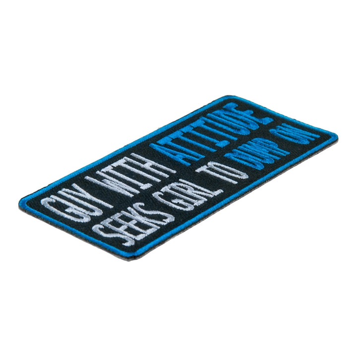 Guy With Attitude Seeks Girl Patch, Funny Sayings Patch — detail view 1