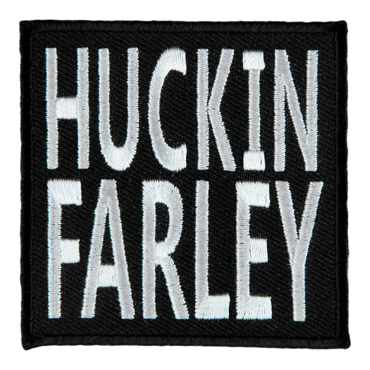 Huckin Farley Black &amp; White Embroidered Patch, Sayings Patches — product image