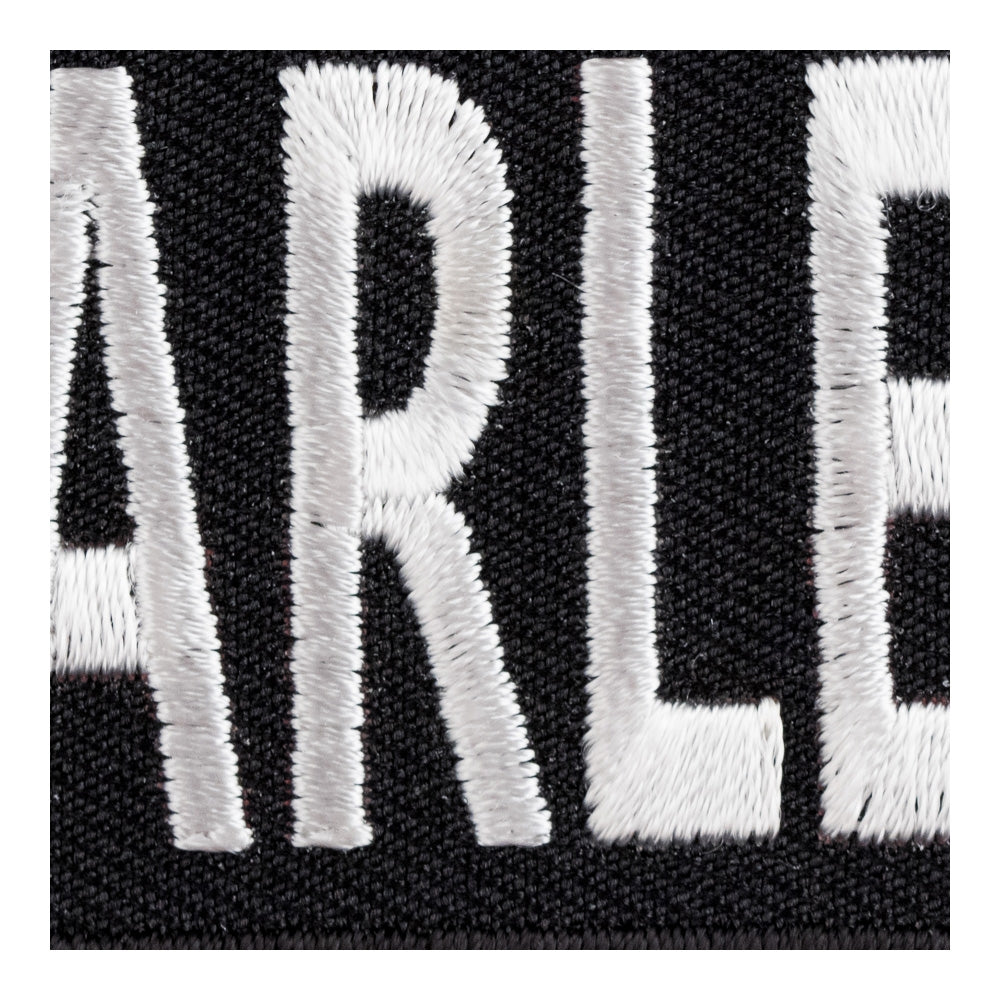 Huckin Farley Black &amp; White Embroidered Patch, Sayings Patches — detail view 2