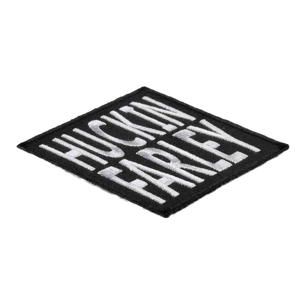 Huckin Farley Black & White Embroidered Patch, Sayings Patches — detail view 1