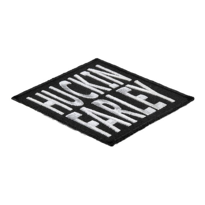 Huckin Farley Black &amp; White Embroidered Patch, Sayings Patches — detail view 1