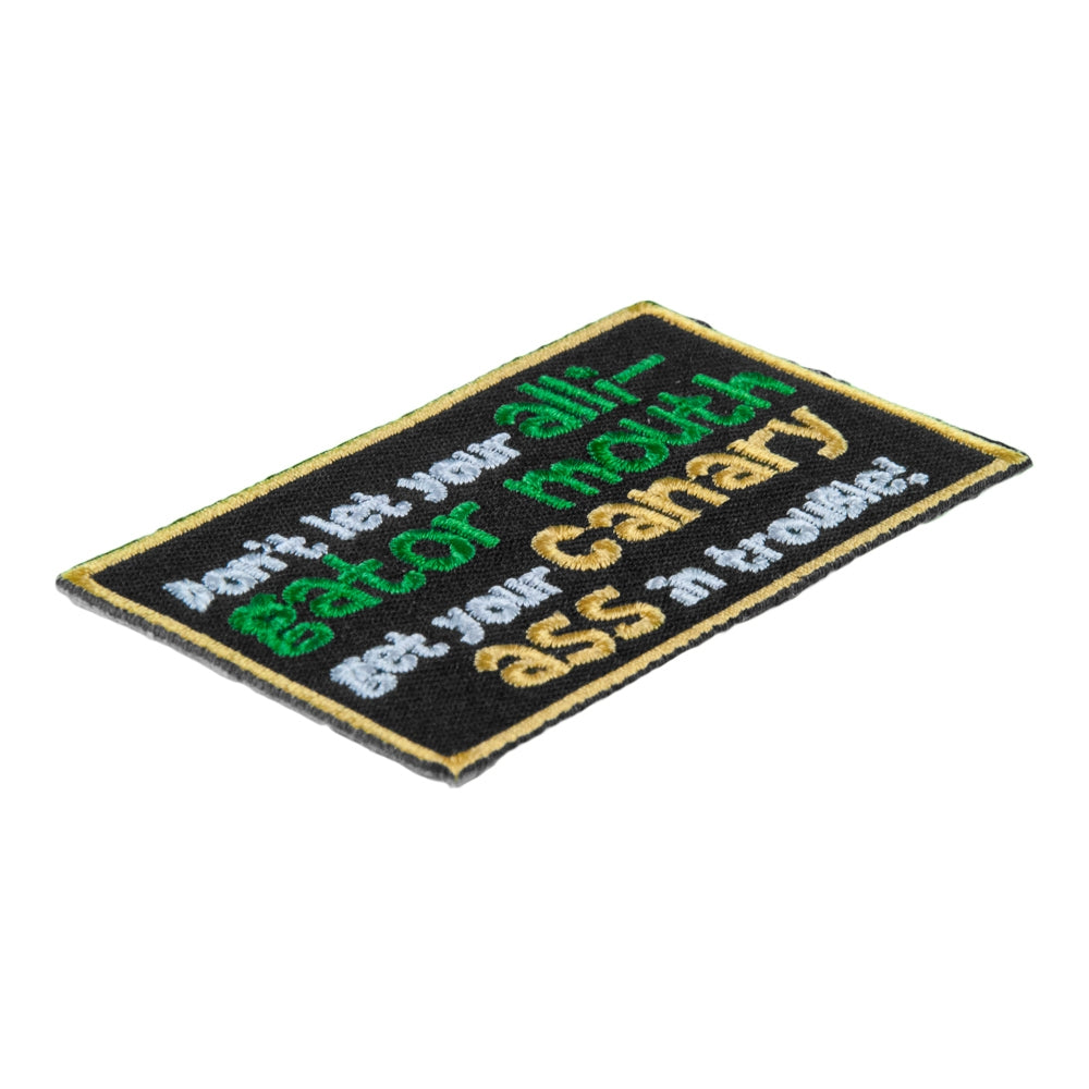 Alligator Mouth Canary Ass Patch, Funny Sayings Patches — detail view 2